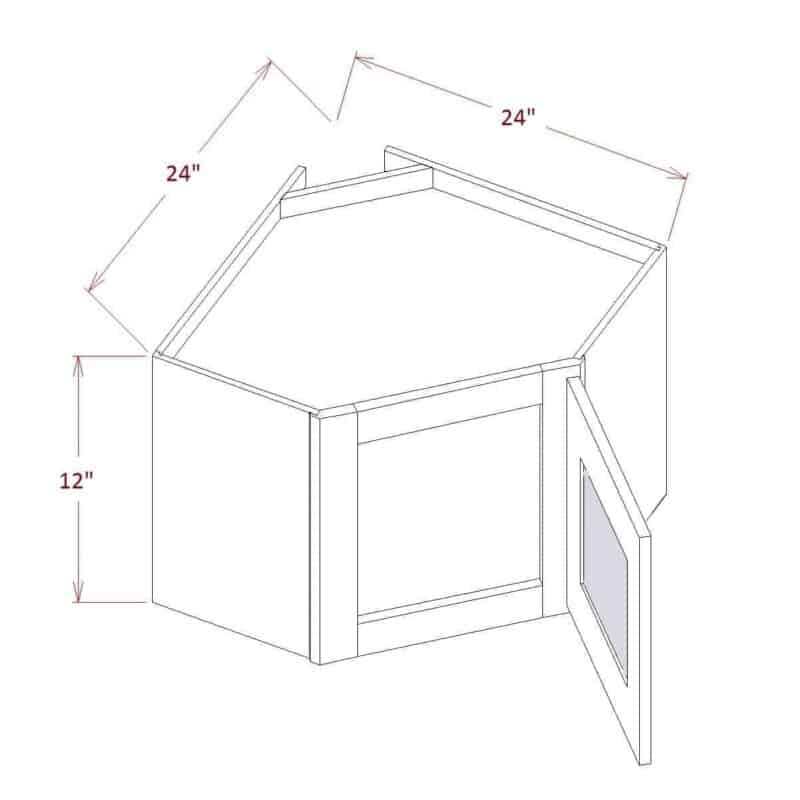 Stacker Wall Glass Door Cabinet with Finished Interior - 24WX12D