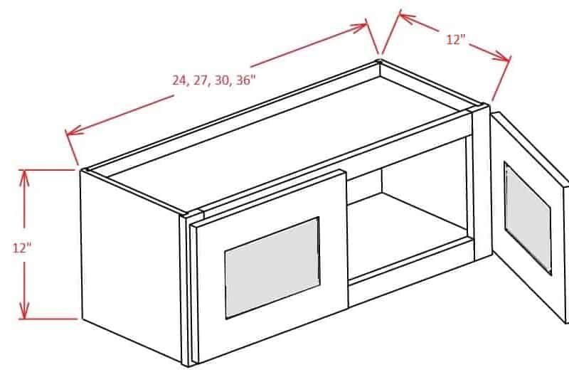 Stacker Wall Glass Door Cabinet with Finished Interior - 36W