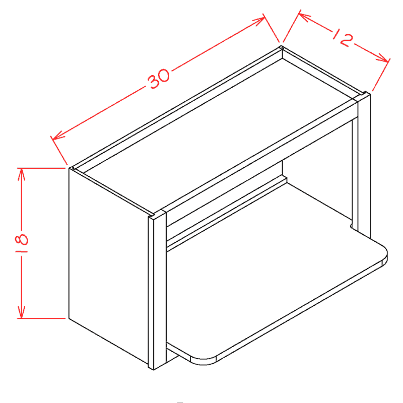 Wall Microwave Cabinet Kit - 30W x 18H