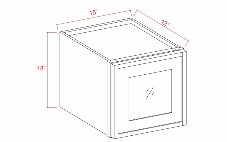 Stacker Wall Glass Door Cabinet with Finished Interior - 15W